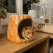 Pet Furniture Mushroom Shaped Ceramic Hamster Hideout Cute Chew-proof for Burrowly cozy hides and small pet care.