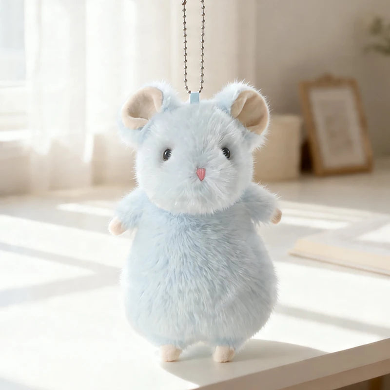 Cute White Baby Hamster Plush Toy Adorable Pet Degu Stuffed Animal Soft Doll Mouse Plushie For Girl Boy