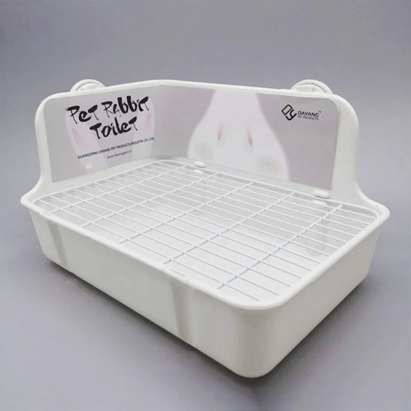 Rabbit Litter Box Toilet for Small Animal Corner Litter Pan Bunny Potty