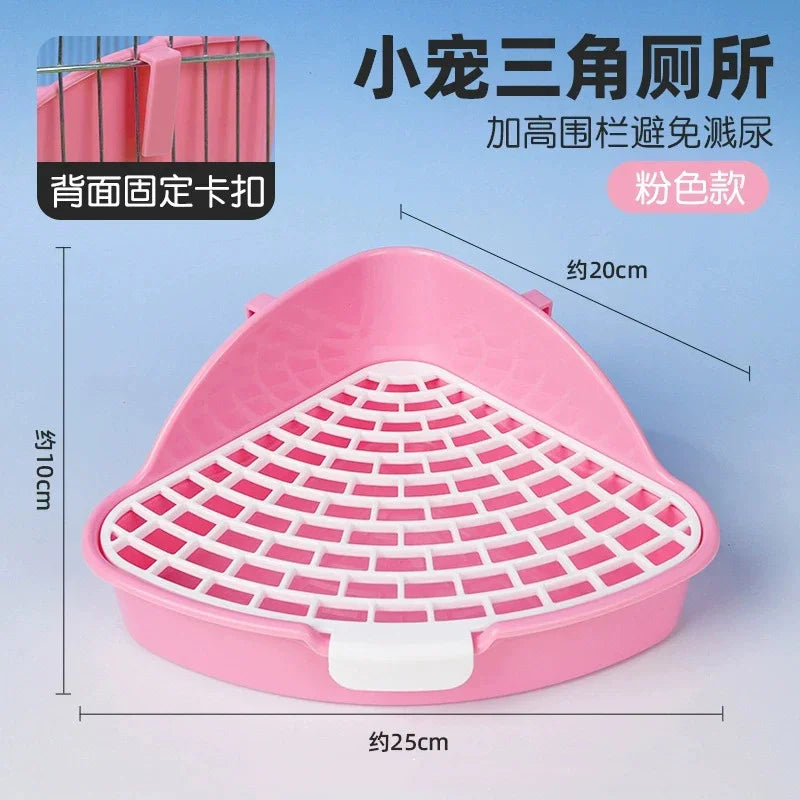 Corner Litter Tray for Hamsters and Guinea Pigs for hamsters, guinea pigs, gerbils, rats, mice, and chinchillas from Burrowly small pet supplies.