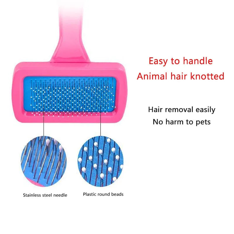 Two in one small pet grooming brush for rabbit and guinea pig coat care from Burrowly.