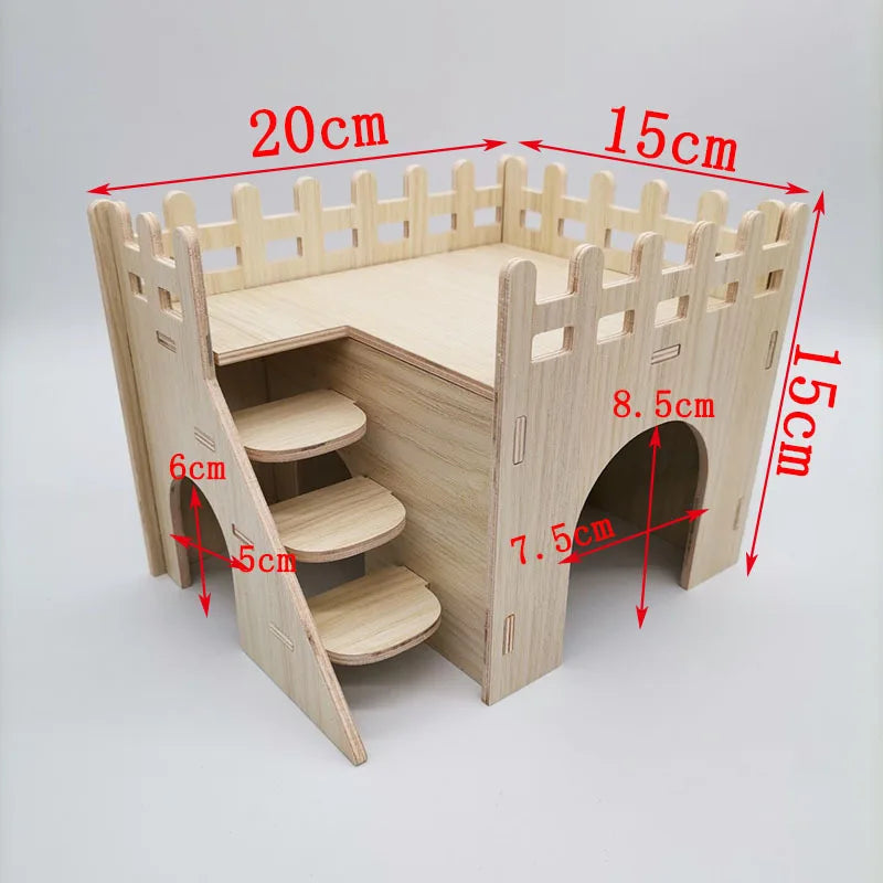 Creative Hamster Nest Wooden Fence Villa Pet Home Supplies Comfortable