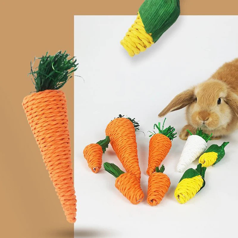 Corn and Carrot Woven Chew Balls for Hamsters for hamsters, rabbits, gerbils, and mice from Burrowly small pet supplies.
