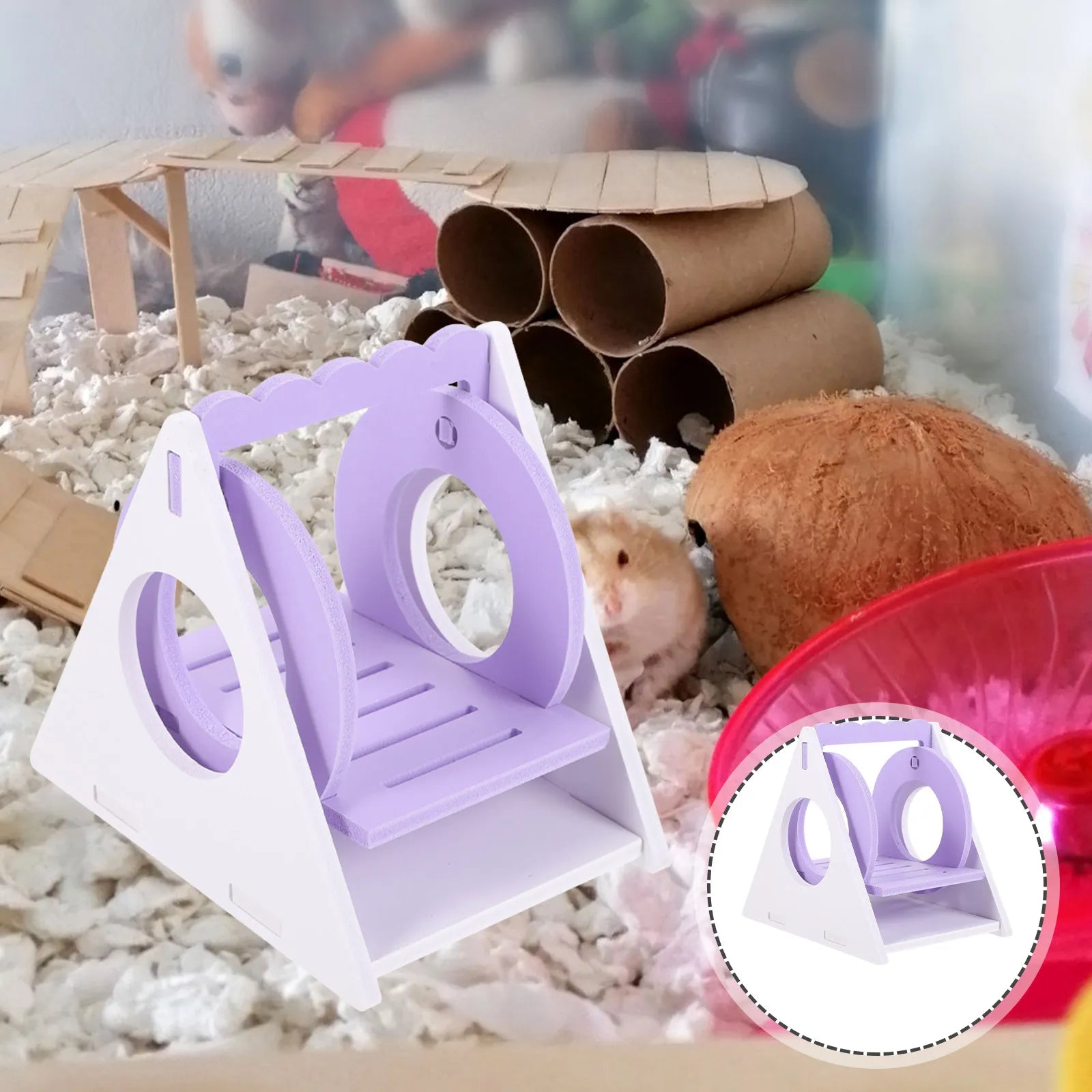 PVC Hamster Cage Swing Autumn Exercise Rest Small Pet Plastic Hamster Gerbil Squirrel Accessories Pet Accessories