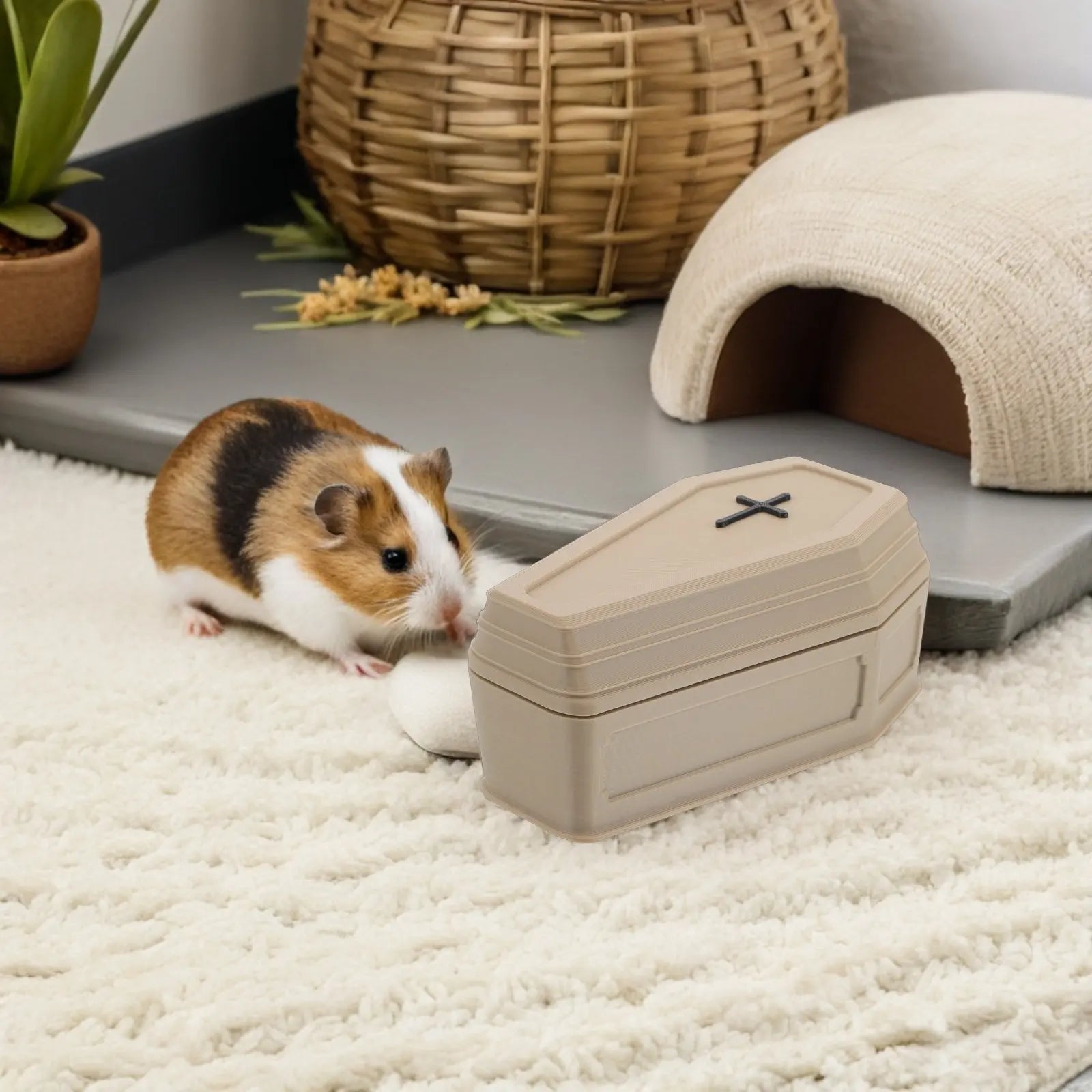 Pet Funeral Casket Resin Mini Burial Coffin for Hamster Parrot Reptile Gerbil Small Animal Memorial Box Stable Safe