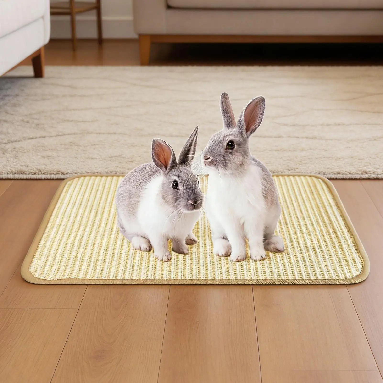 Rabbit Scratching and Foraging Mat for rabbits, and guinea pigs from Burrowly small pet supplies.