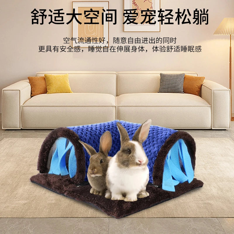 Cozy guinea pig hideout tunnel bed for Burrowly small pet comfort.
