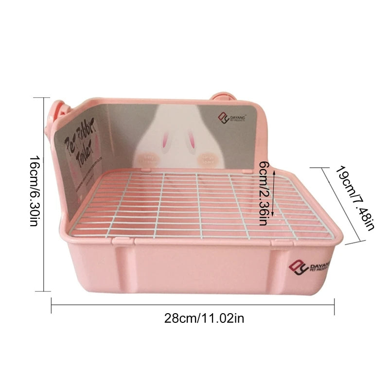Rabbit Litter Box Toilet for Small Animal Corner Litter Pan Bunny Potty
