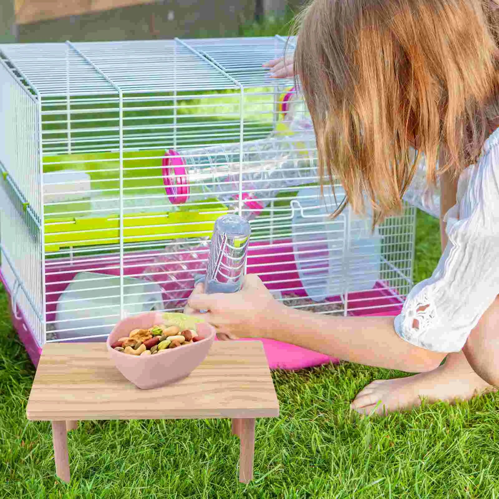 Hamster Platform Play Wooden Platform Small Pet Playing Stand Hamster Cozy