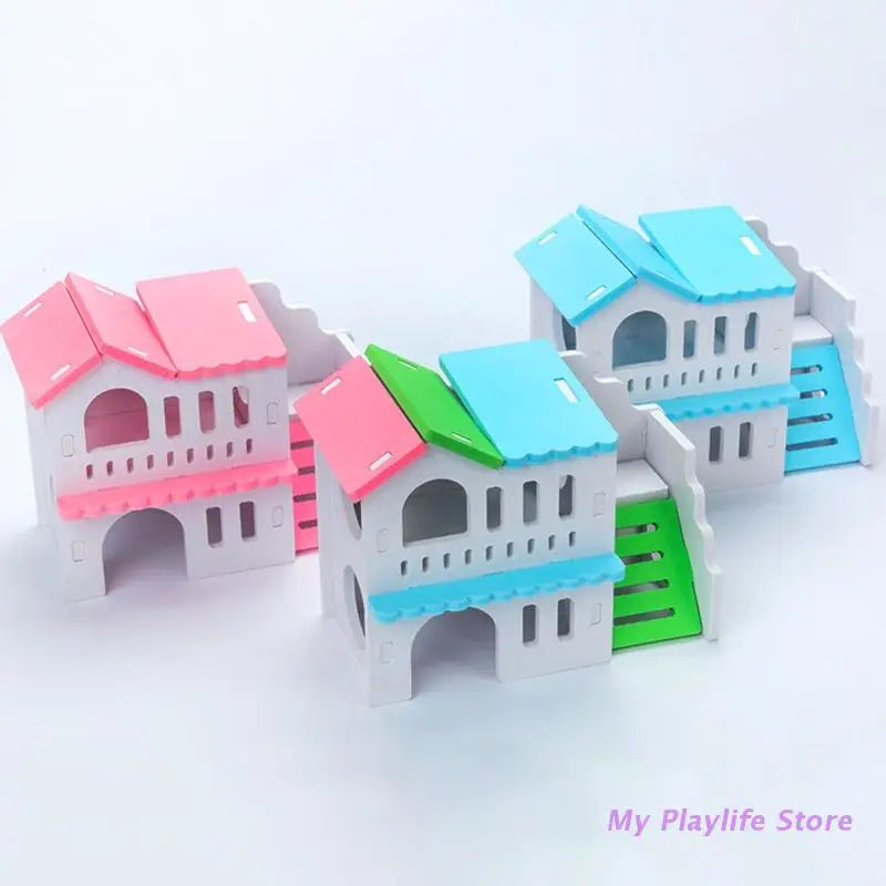 Hamster Wood House Hut Small Animal Rat Mouse Sleeping Nest Wooden Toy for Burrowly cozy hides and small pet care.