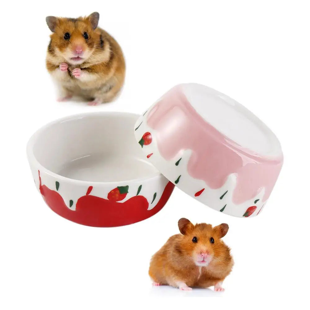 Ceramic food and water dish for gerbils, chinchillas, hamsters, and similar small animals. for Burrowly small pet care.