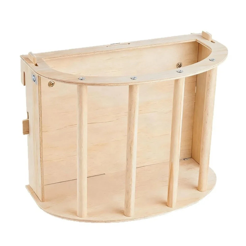 Wooden bunny hay feeder rack for Burrowly small pet forage routines.