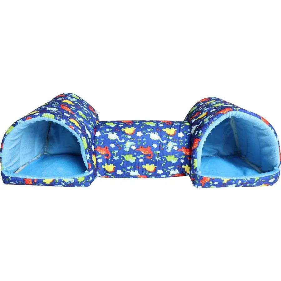 Guinea Pig Hideout Tunnel Blue Small Animal Bed with Anti-slip Bottom