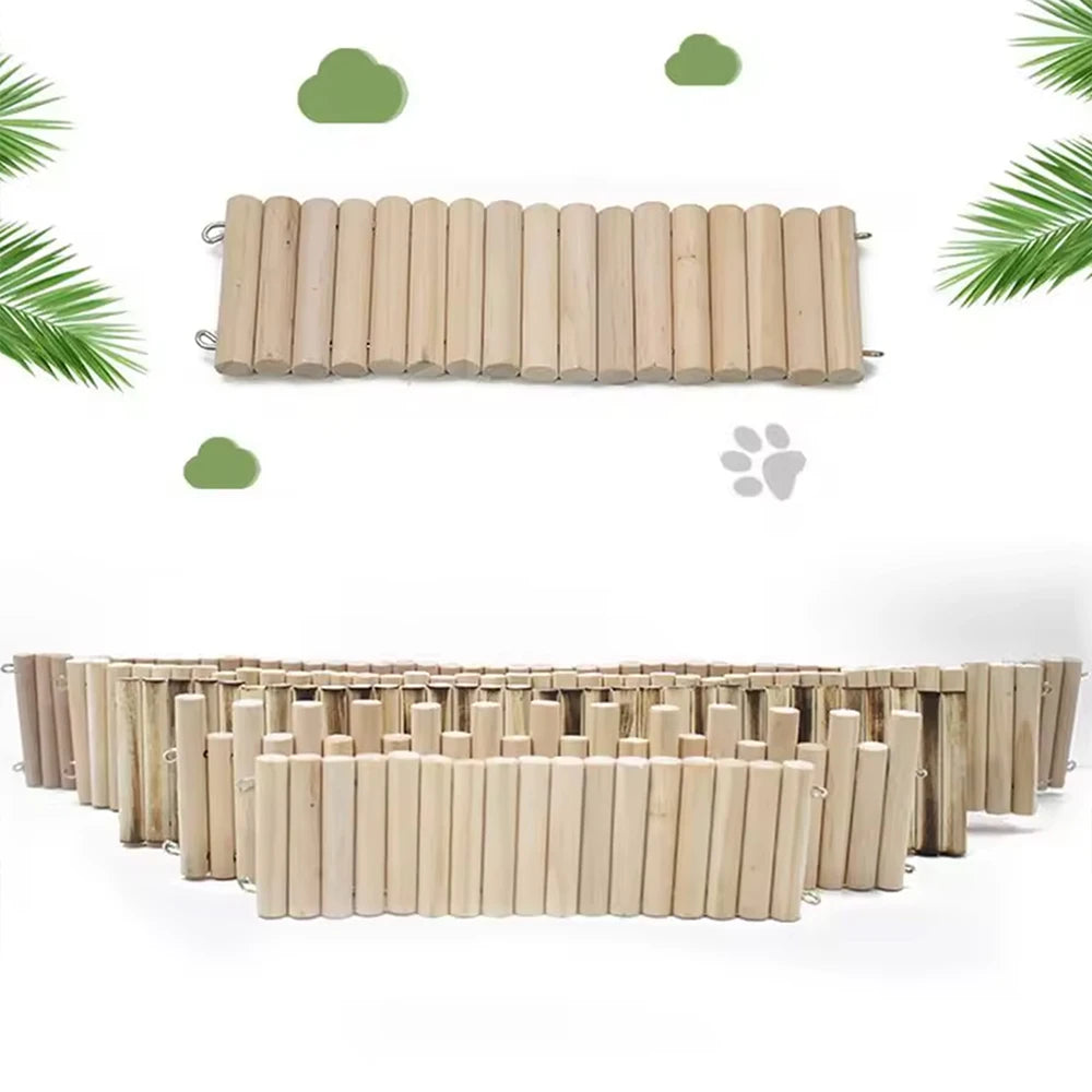 Hamster Habitat Multiple Size Wooden Bridge Cage Hamster Bendable Fence