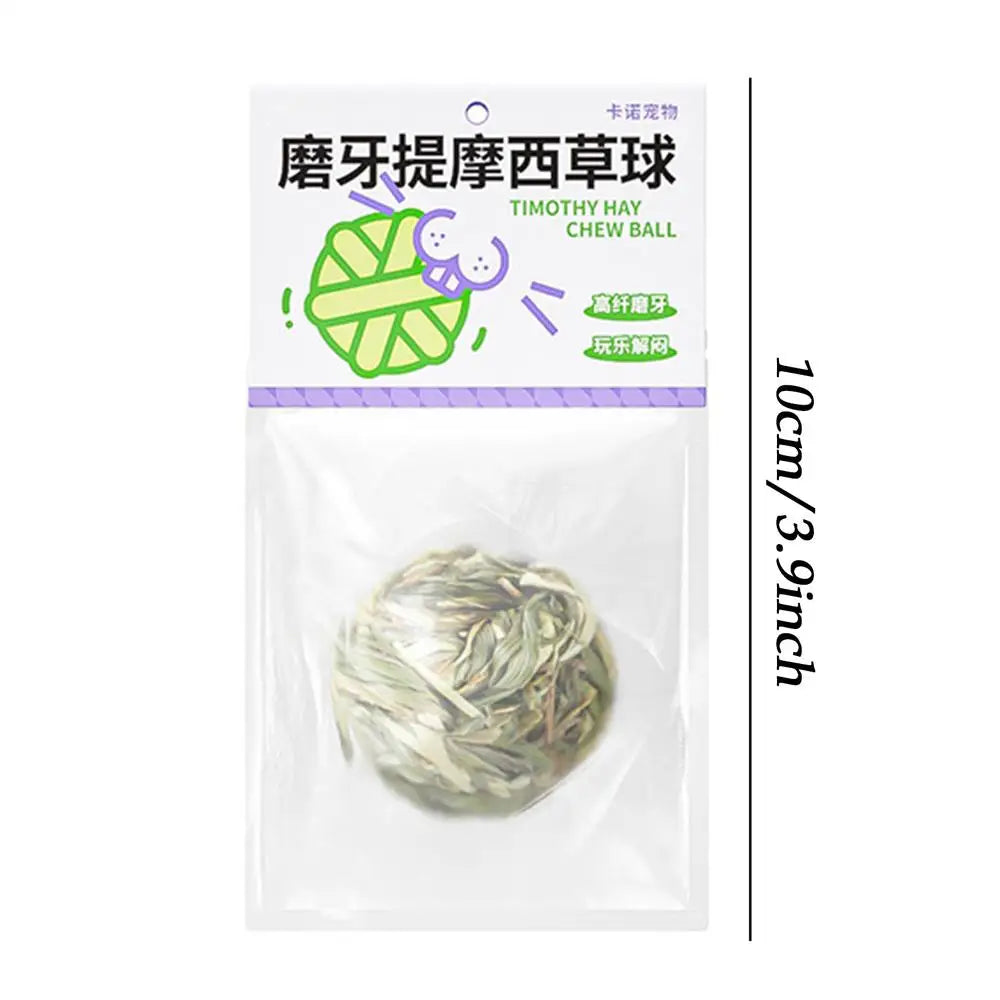 Rabbits Chew Toys Timothy Hay Balls Natural Edible Grass Toy for Teeth