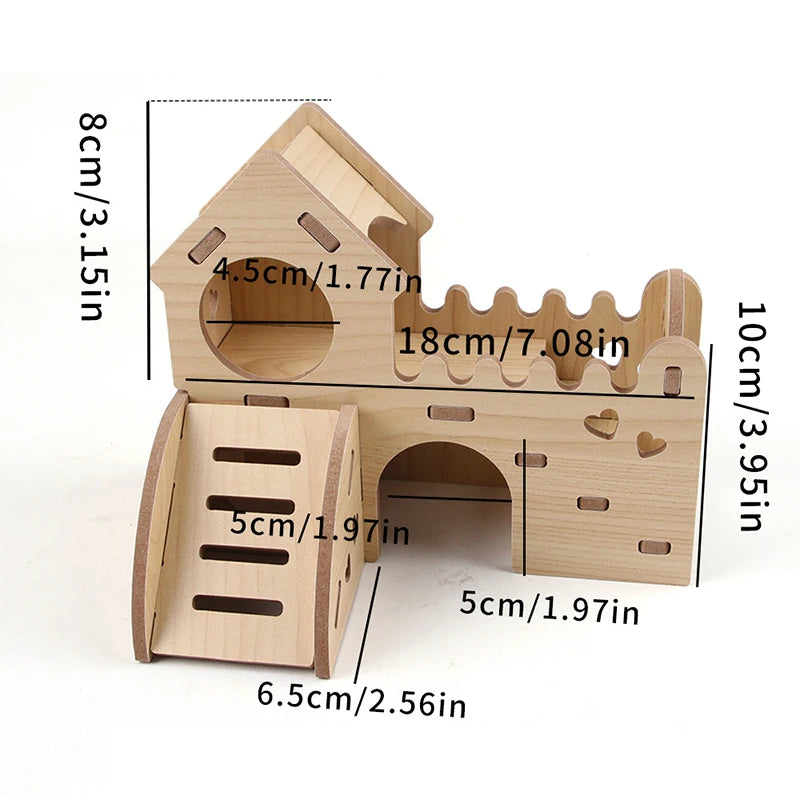 Pet Hamster Toys Wooden Bridge Seesaw Swing Toys Small Animal Activity