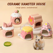Ceramic Hamster House for Small Animals Outdoor Mushroom Cave Small Animal for Burrowly cozy hides and small pet care.