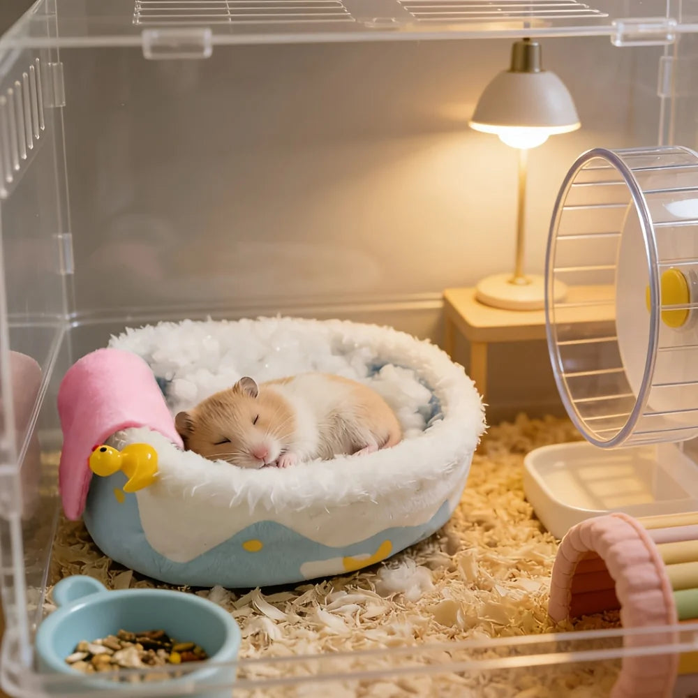 Autumn Winter Hamster Warm Nest Mat Bed for Small Animals Hedgehog Squirrel Mice Rats Guinea Pig Cushion Bed Pet Products