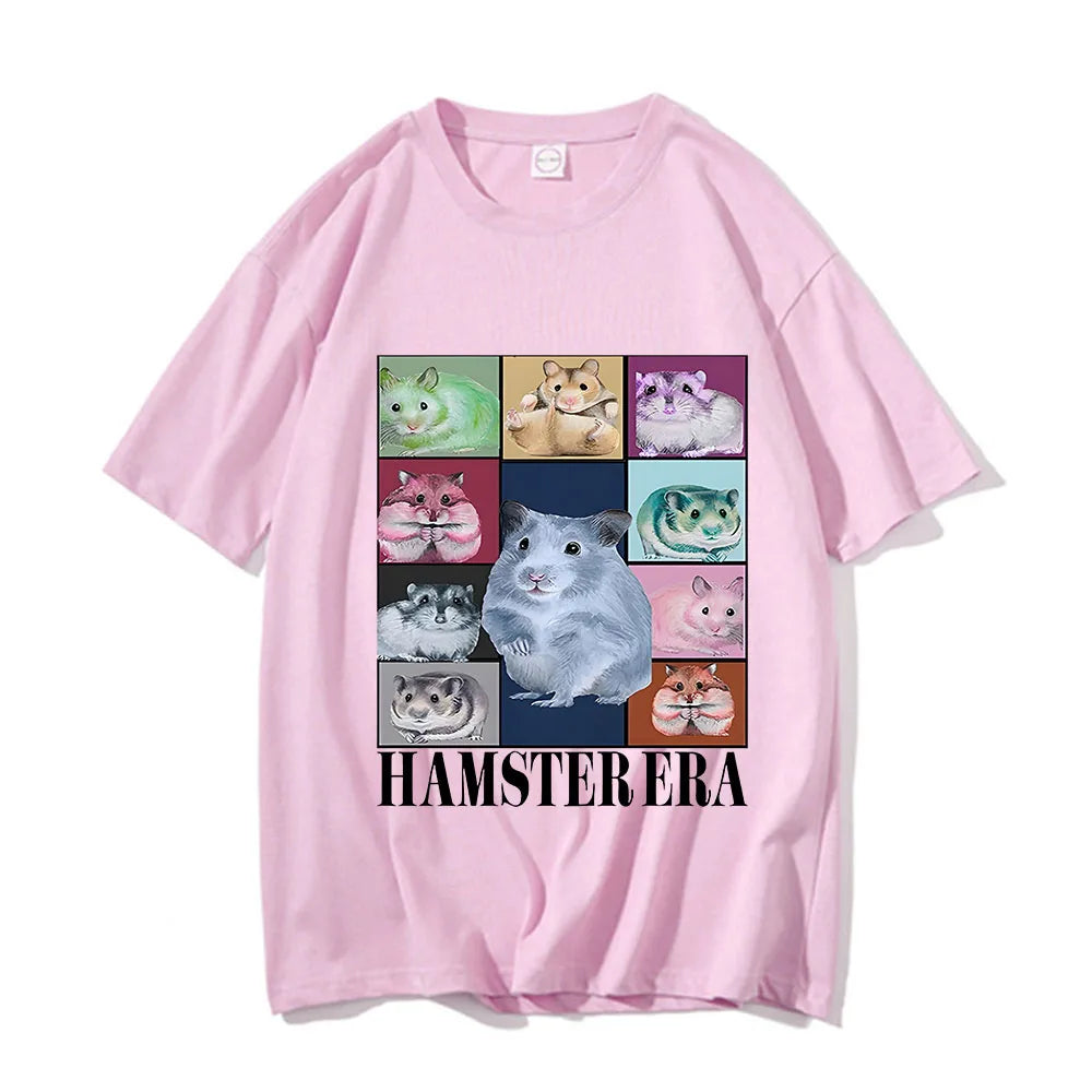 Hamster Eras Tour Tshirt Funny Retro Men/Women T-shirt Harajuku Clothing Tees Unisex Vintage Kawaii Cotton Tops Graphic T Shirts