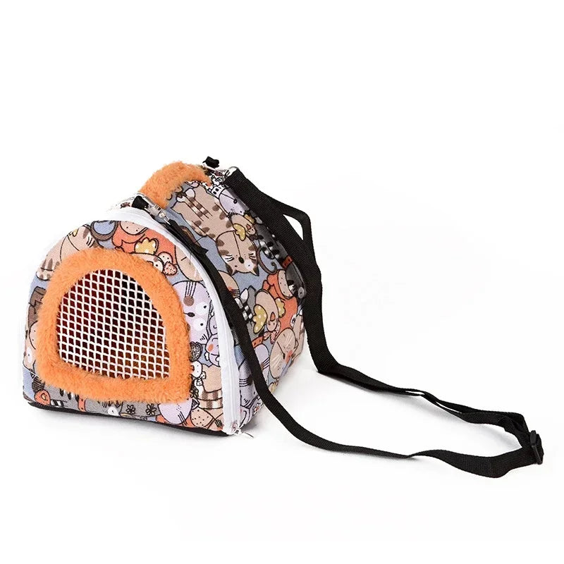 Breathable Sling Carrier for Hamsters and Small Pets for hamsters, guinea pigs, rabbits, and ferrets from Burrowly small pet supplies.