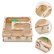 Hamster Maze Wooden Labyrinth Safe Bite Resistant Exercising Natural Small Pet Habitat Hedgehog Gerbil Mice Labyrinth Play