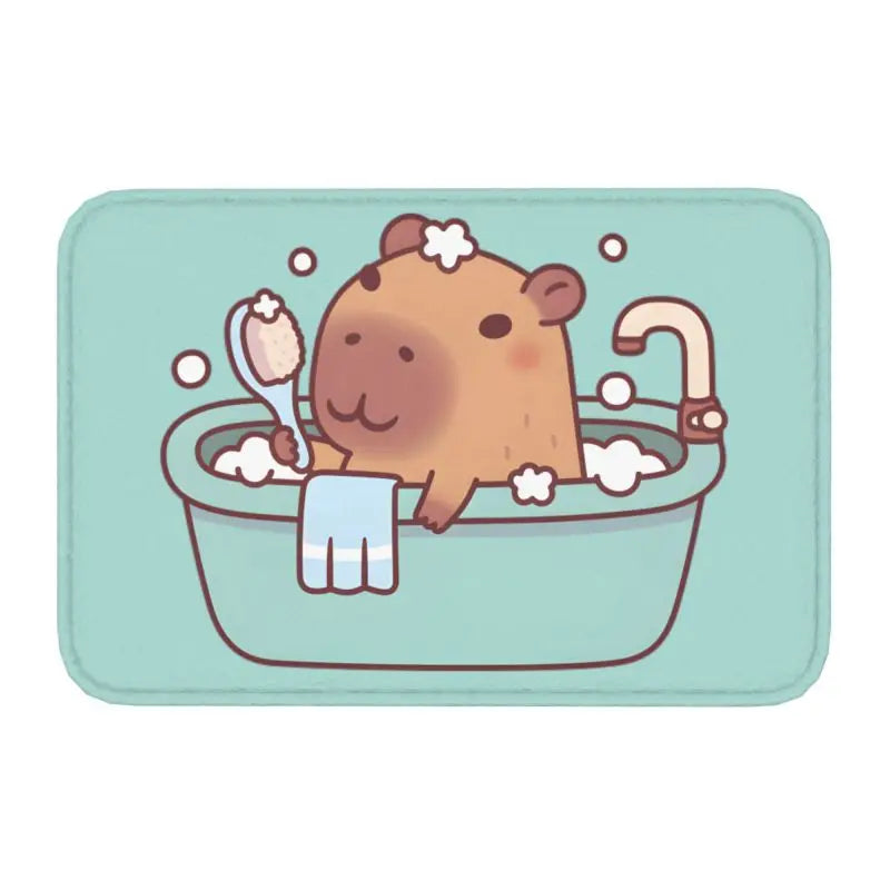 Custom Cute Giant Cavy Capybara Doormat Non-Slip Bathroom Kitchen Mat Living Room Floor Door Entrance Carpet Rug