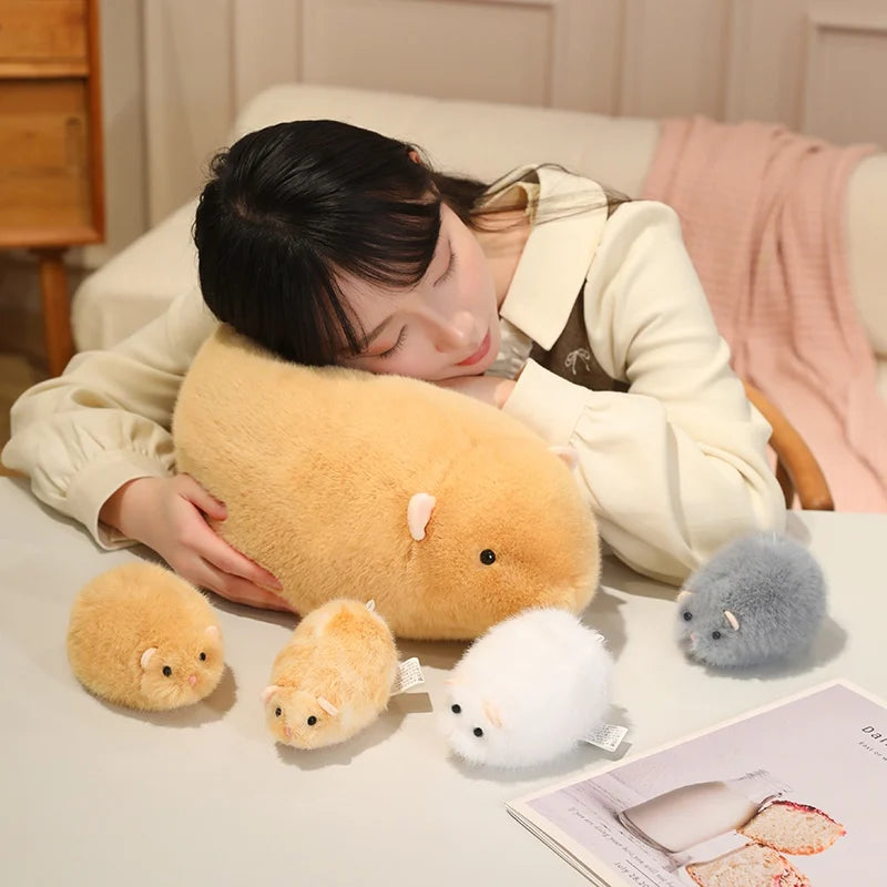 Cute Soft Golden Hamster Plush Toy Stuffed Animal Small Pet Plushie Squishy Huggable Gift for Kids Hamster Lovers