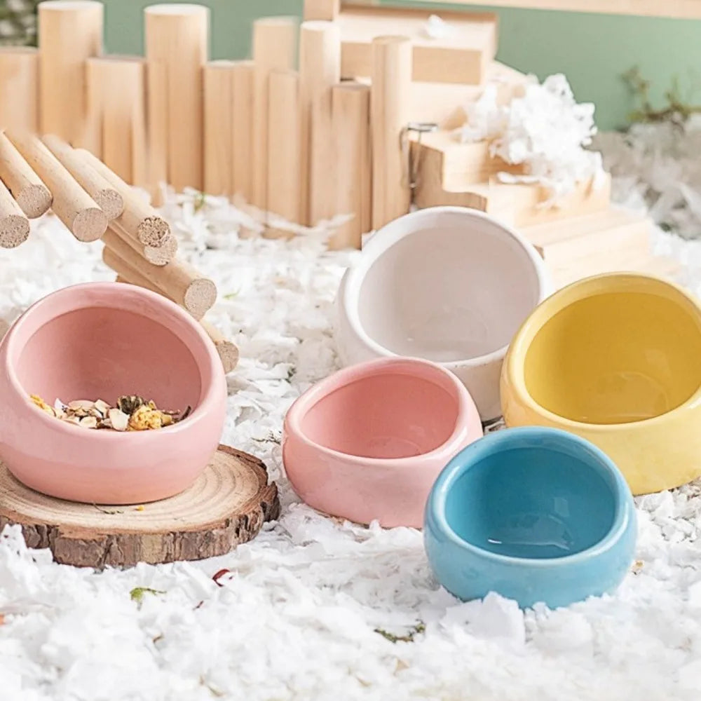 Slanted Anti-Spill Ceramic Hamster Bowl