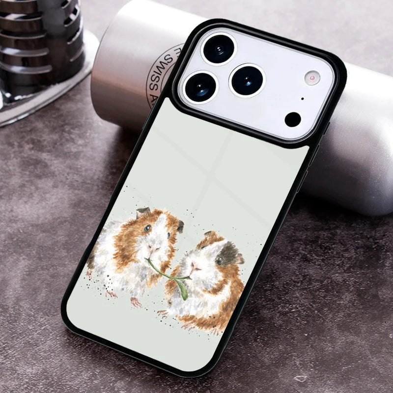 Guinea Pig Hamster Cute Phone Case for iPhone 17 16 15 Pro Max Air 14 13 12 11 Plus Shockproof Cover