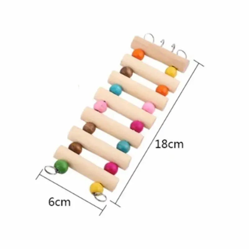 Wooden Hamster Climbing Stairs Parrot Hamster Play Toys Guinea Pig Chinchilla Seesaw Sports Play Toys Small Pet Products