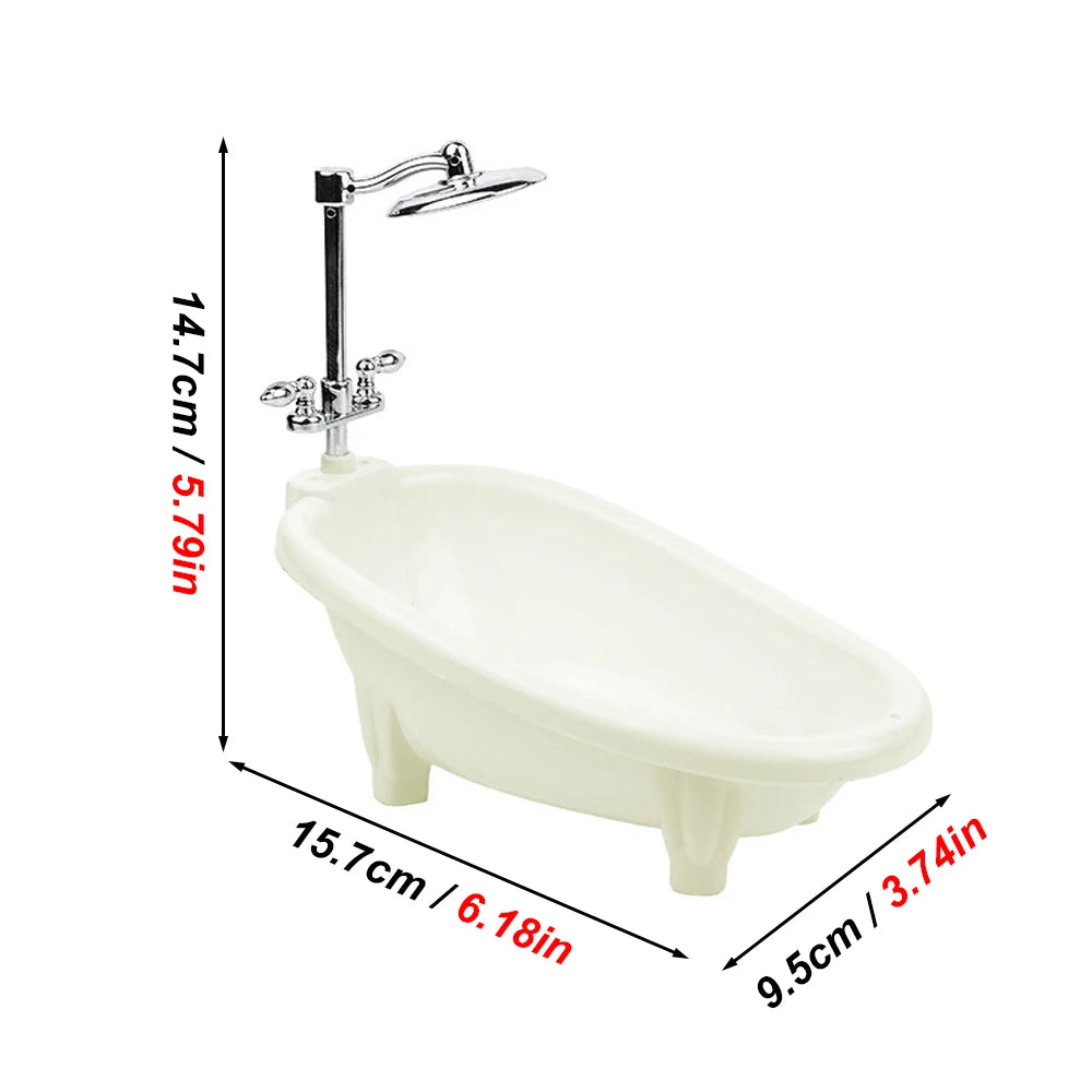 1 PC Miniature Pet Bathtub Simulation Shower Toy for Hamster Lizard Gecko Bird Terrarium Habitat Decor Cage Water Feeding Clean