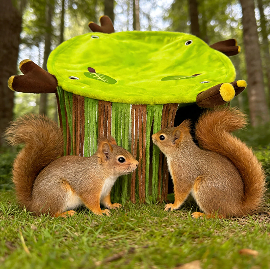 Pet Hammock Tassel Escape Room Swing Tree Stump Style Roof Summer Porcupine Chinchilla Hamster Reclimbable Pet bed