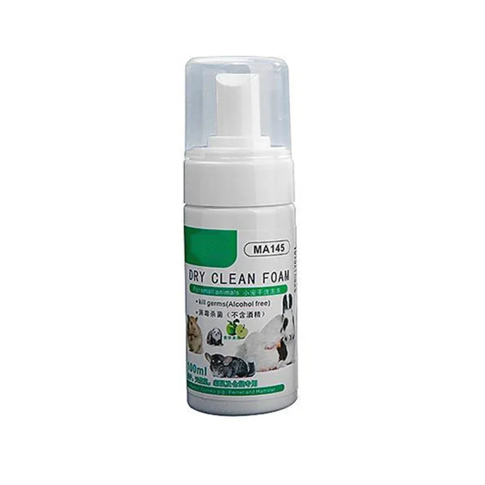 100ml Hamster Foam Waterless Dry Clean Shower Gel Removes Odour Long Lasting Scent Small Animal Shampoo Pet Cleaning Products