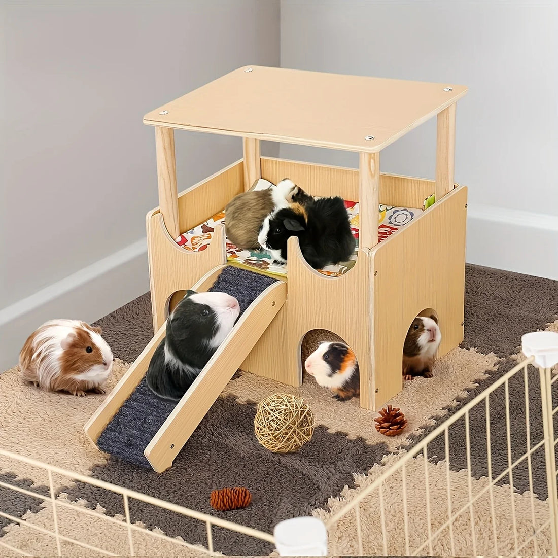 1 Piece of Accessory with Random Color and Style Excluding Blanket Wooden for Burrowly cozy hides and small pet care.