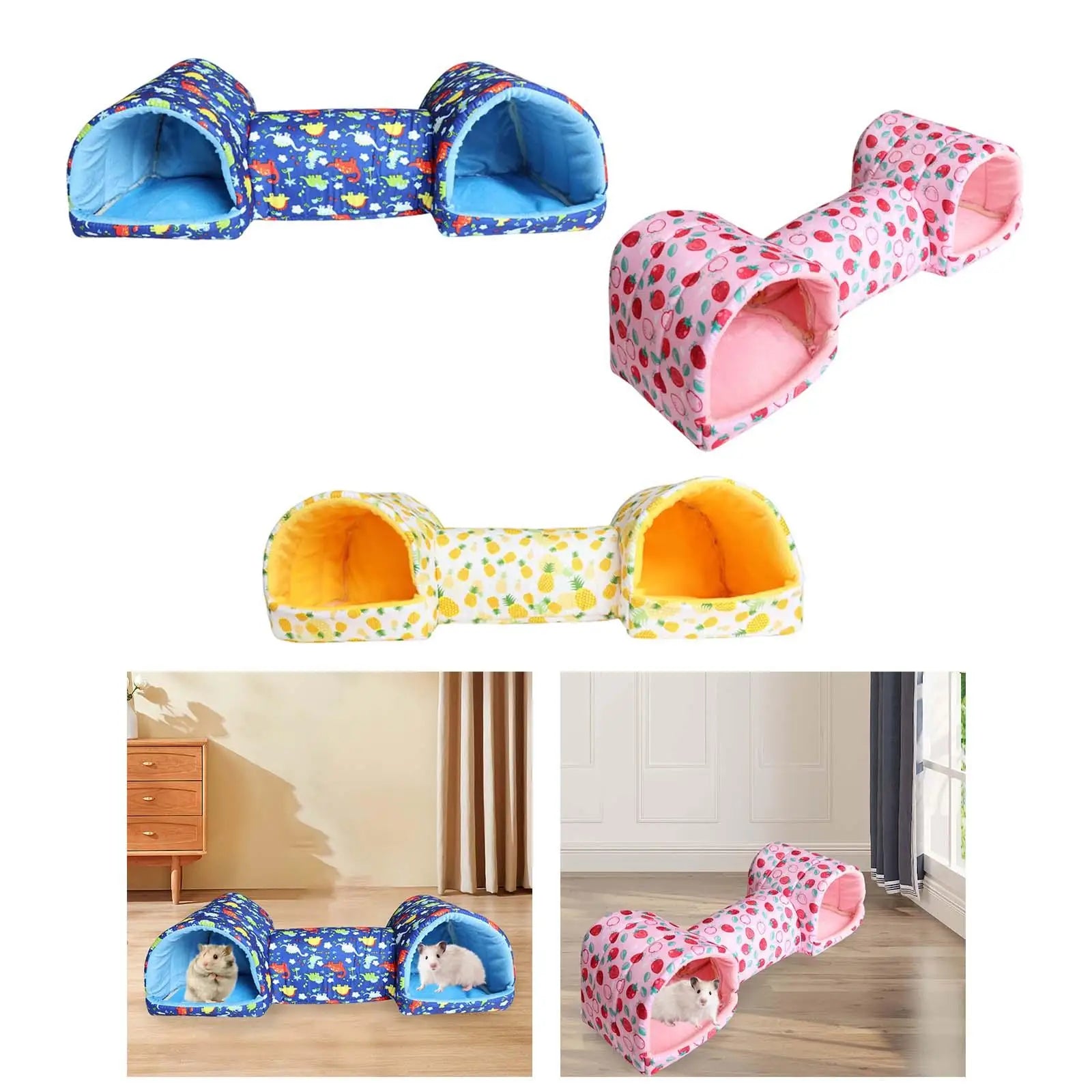 Guinea Pig Tunnel and Bed Entertainment Cage Corner Tunnel Sleeping