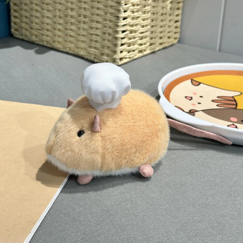 12CM Kawaii Cartoon Simulation Anime Flower Branch Mouse Stuffed Animal Plush Toy Children's Hamster Handmade Doll Festival Gift
