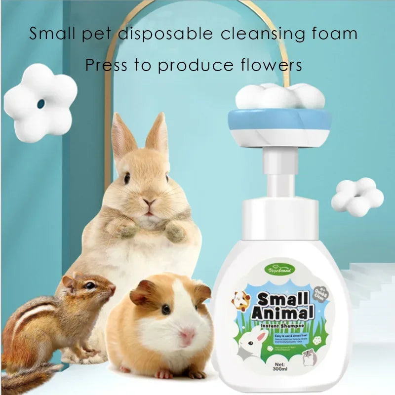 Disposable foam rabbit chinchilla hamster guinea pig dog free washing and deodorizing insect repellent dry cleaning 300ml