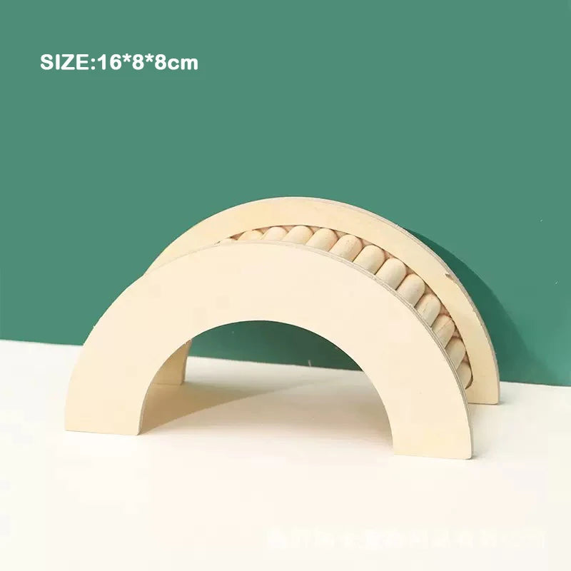 Unpainted Wooden Guinea Pig Hideout Climb House - Hamster Cage Decor Play