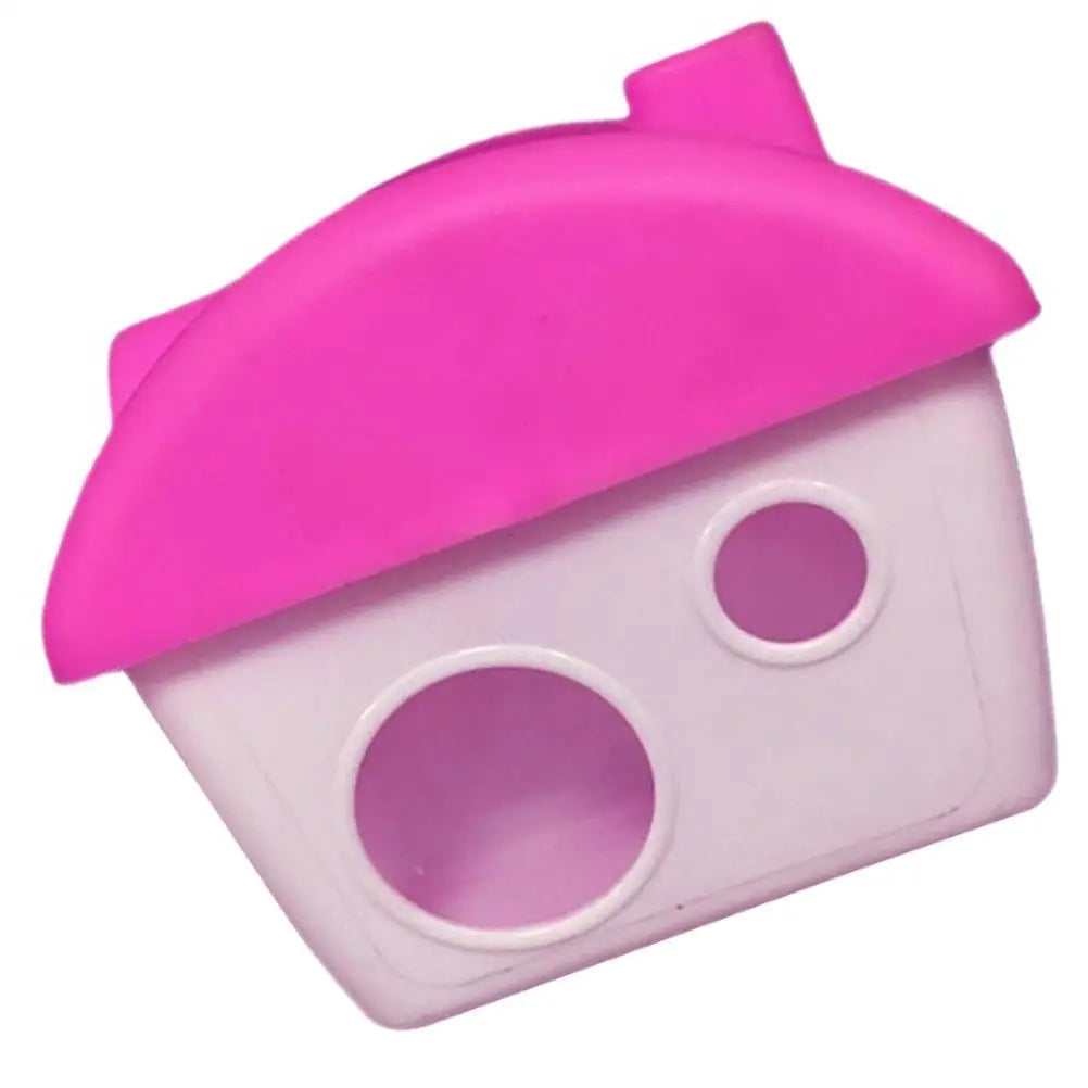 Pink Plastic Hamster Guinea Pig Hideout Castle Play Hut Small Pet Cage for Burrowly cozy hides and small pet care.