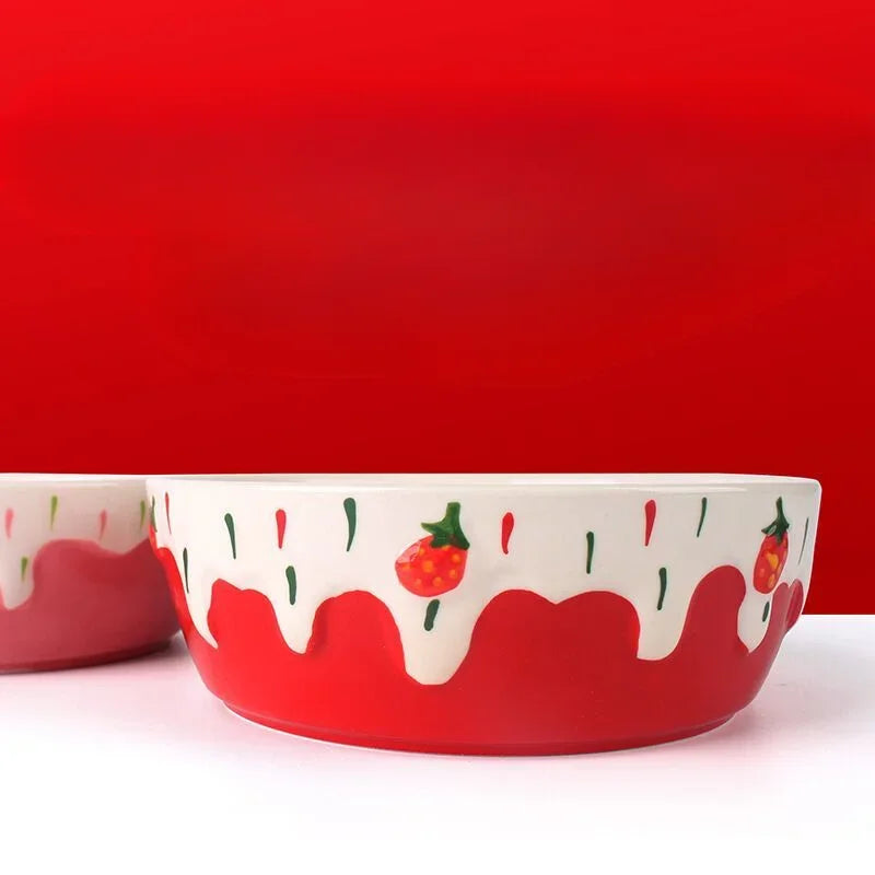Anti-Rollover Ceramic Food Bowl for Small Pets