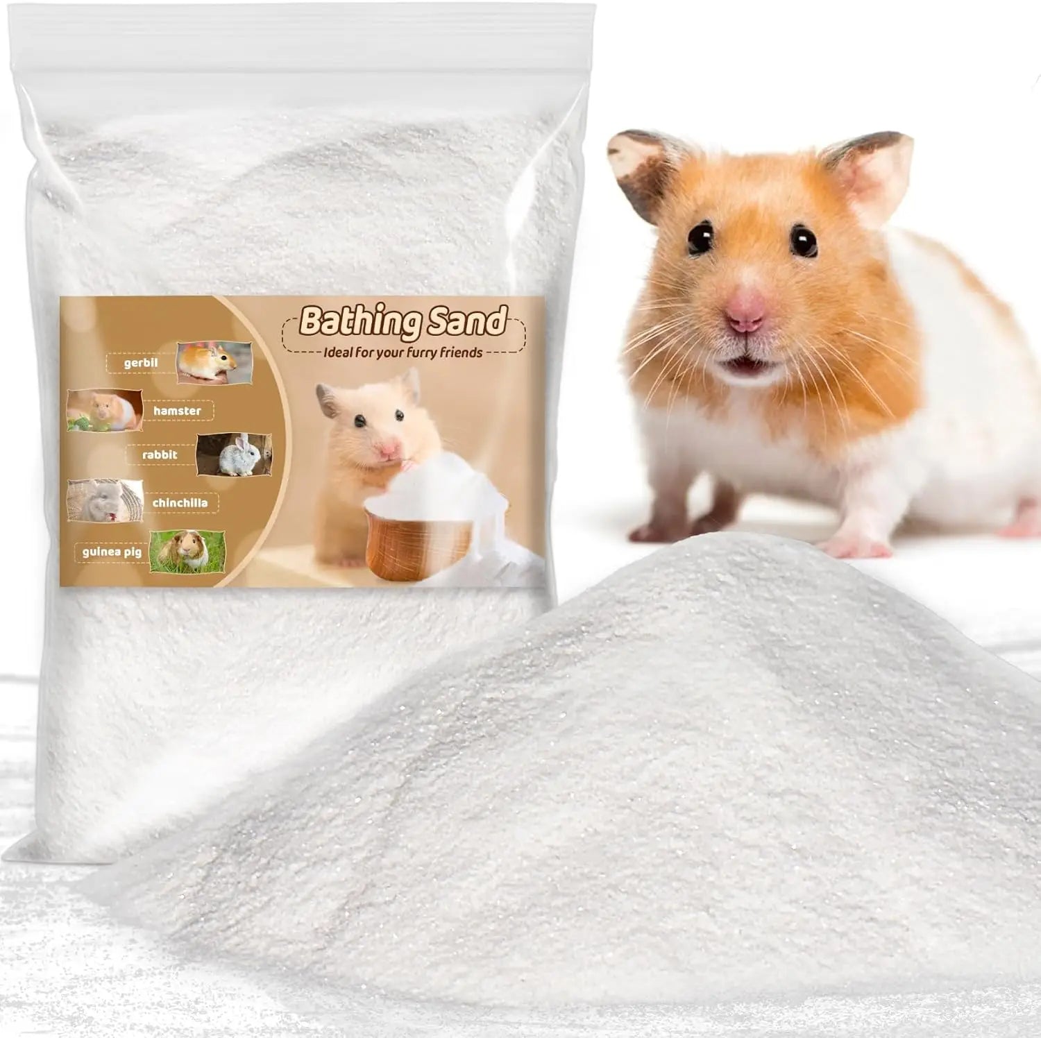 14 OZ Fine Silica Sand Bath for Hamsters, Gerbils & Small Pets - Dust-Free, Absorbent