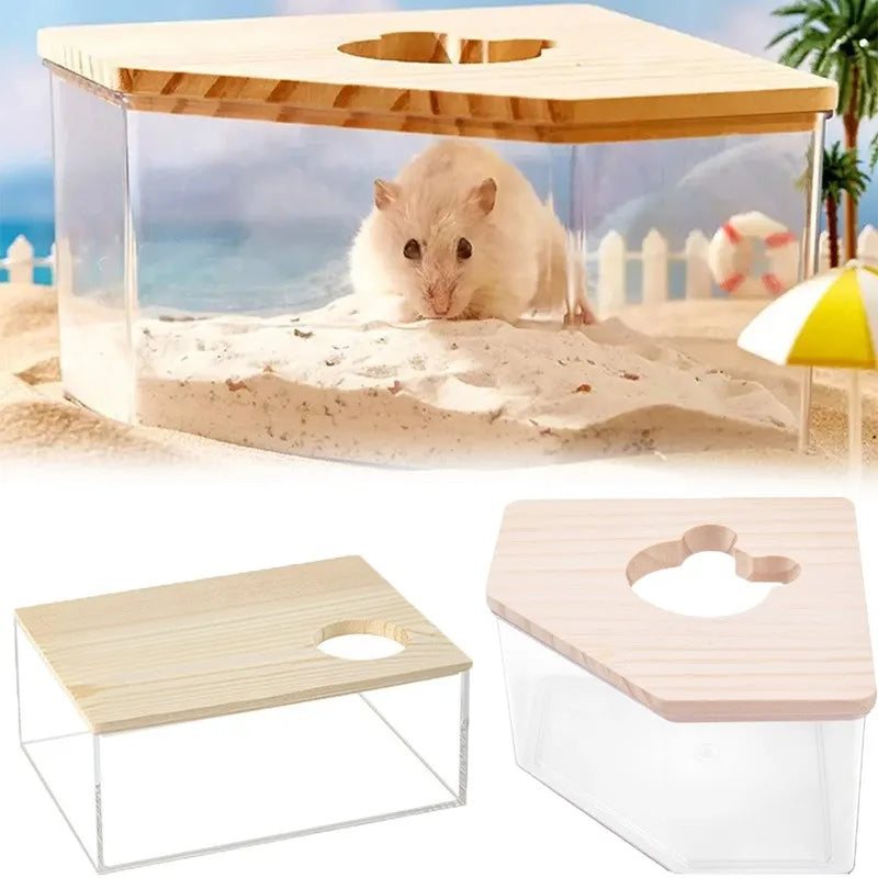 Acrylic Hamster Sand Bath Box Bedding & Substrates for Burrowly bedding & substrates and small pet care.