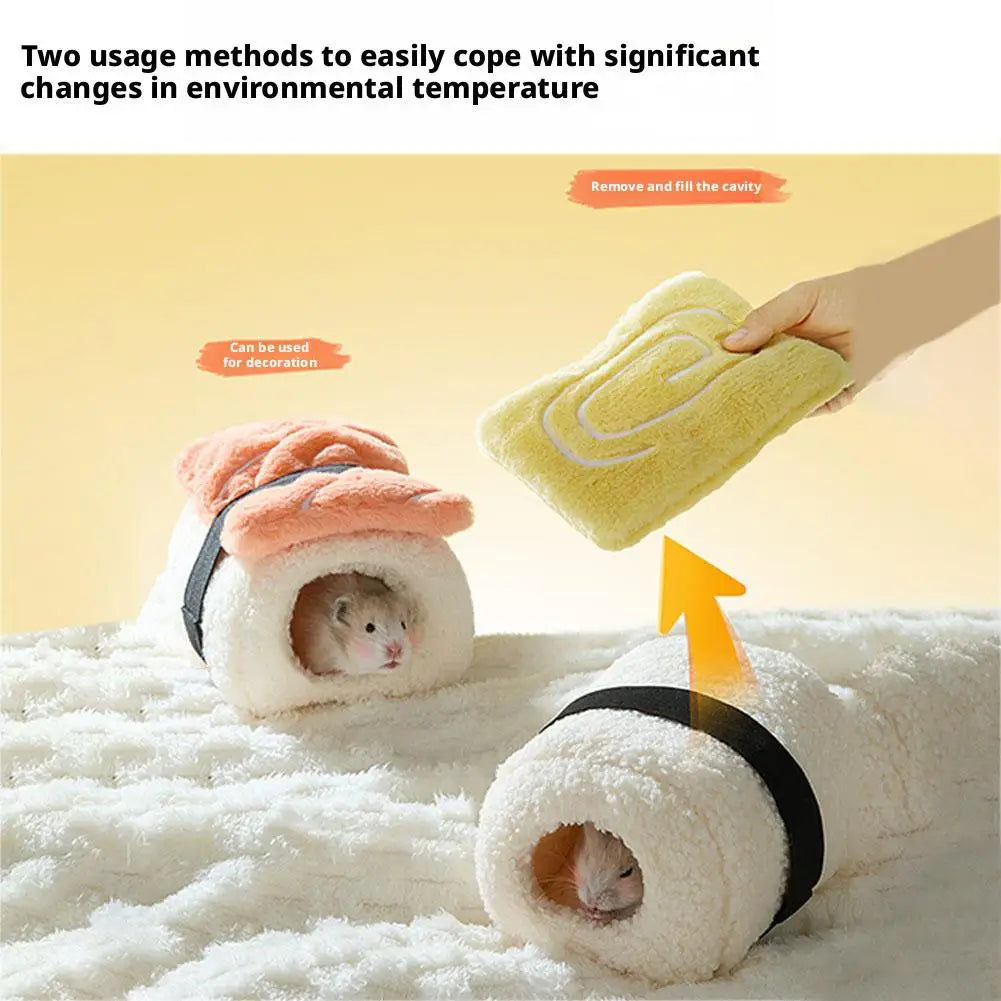 Hamster Sushi Cotton Bed Warm Winter Shelter, Golden Home Special Small Winter Winter Supplies, Bear Pet T5W3