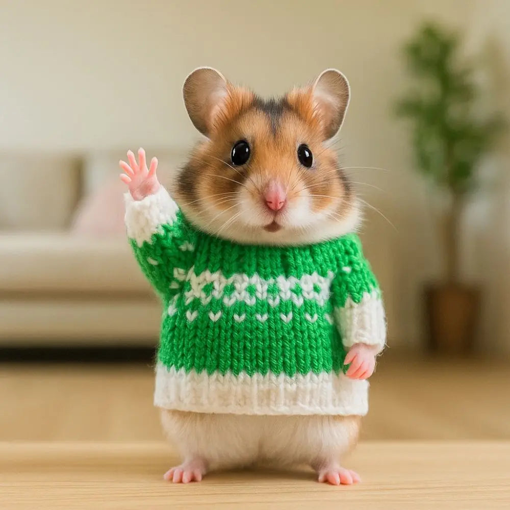 Party Supplies Cute Hamster Sweater Warm Chew Proof Small Pets Sweater Soft Knitted Sweater Christmas Decoration