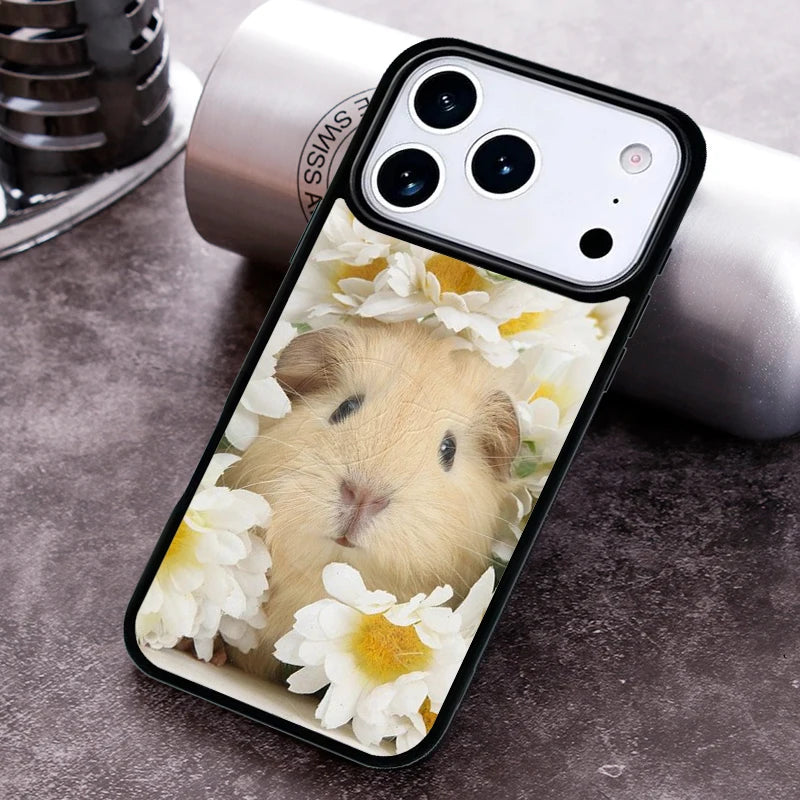 Guinea Pig Hamster Cute Phone Case for iPhone 17 16 15 Pro Max Air 14 13 12 11 Plus Shockproof Cover