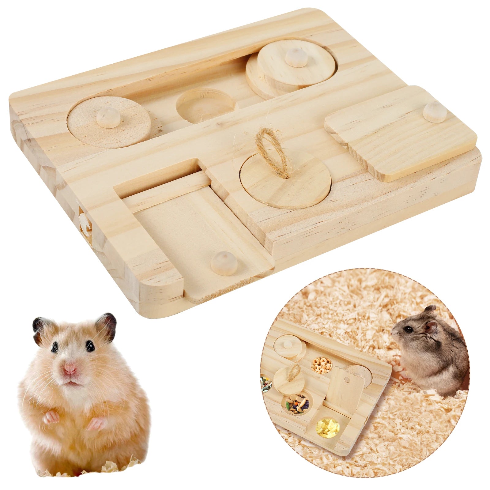 Wooden Treat Dispenser for Guinea Pigs and Rabbits for guinea pigs, rabbits, and hamsters from Burrowly small pet supplies.