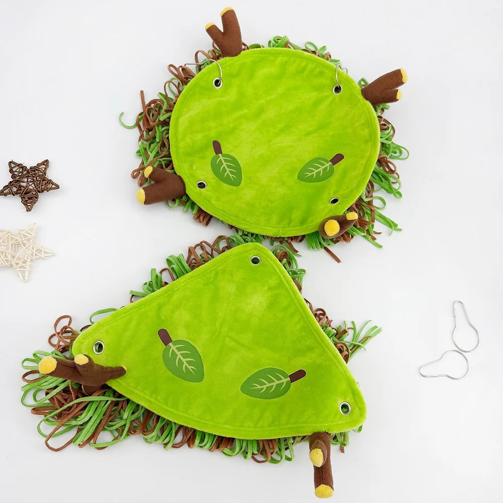 Pet Hammock Tassel Escape Room Swing Tree Stump Style Roof Summer Porcupine Chinchilla Hamster Reclimbable Pet bed