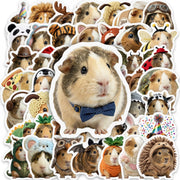 50Pcs Cute Animal Guinea Pig Cavy Stickers Cute Cartoon Decal for Laptop Phone Guitar Luggage Waterproof Graffiti Vinyl Stickers