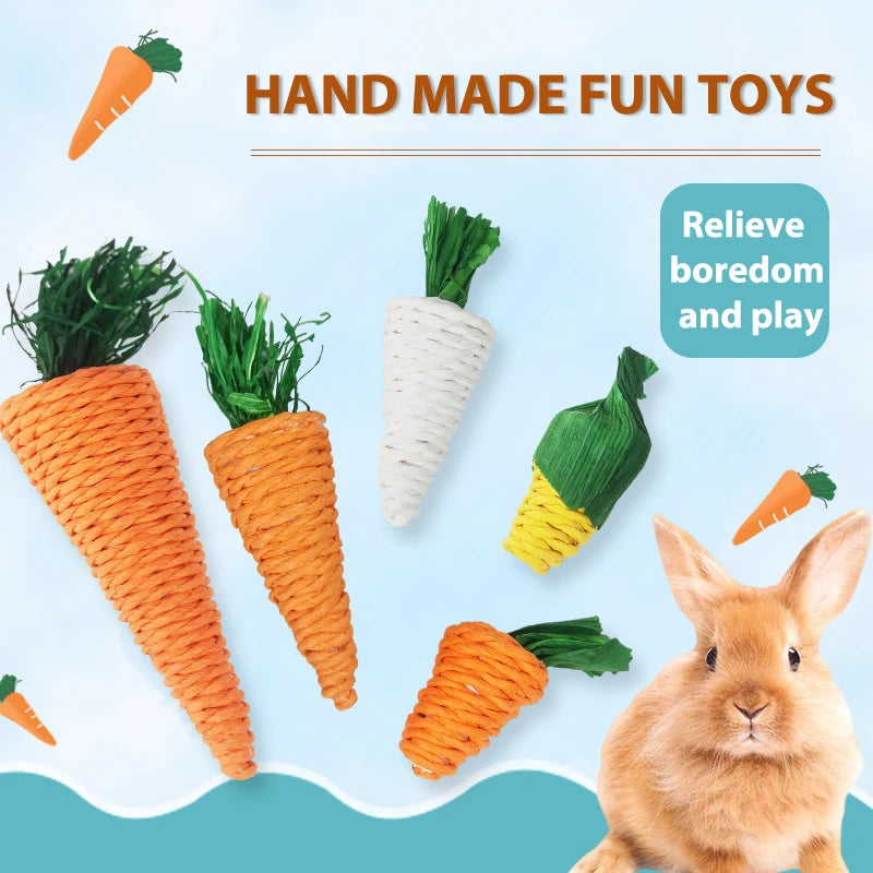 Corn and Carrot Woven Chew Balls for Hamsters for hamsters, rabbits, gerbils, and mice from Burrowly small pet supplies.