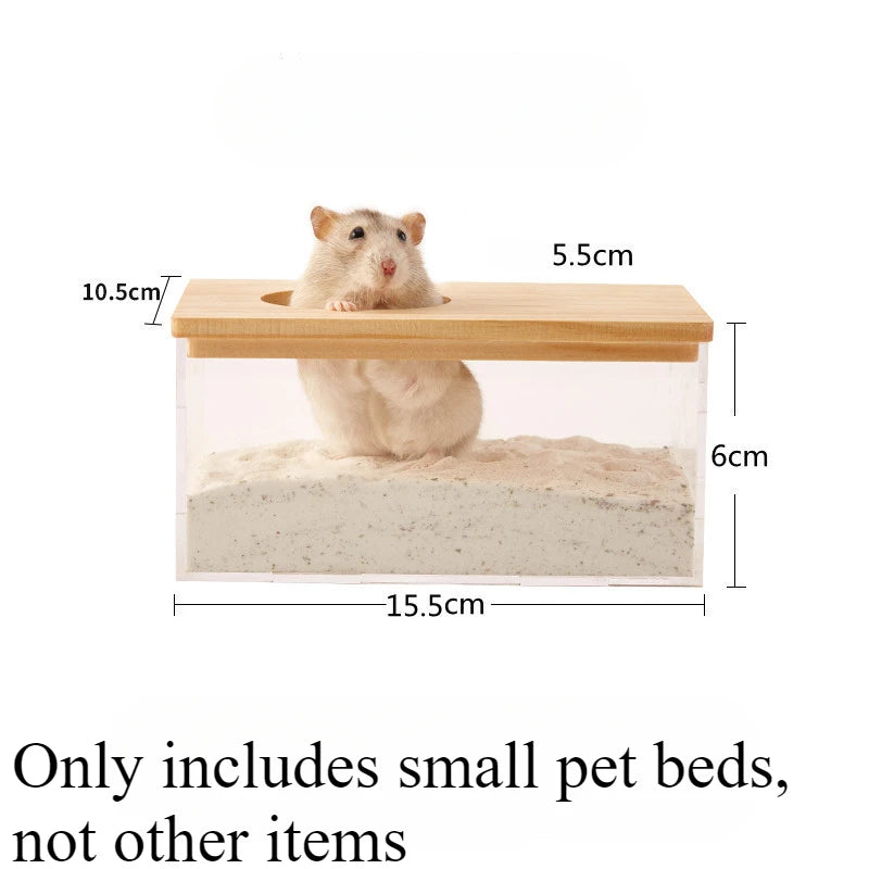 Creative Hamster Bath Room Bathing Room Sandbox Fully Transparent Large Toilet Dual Purpose Urine Basin Golden Bear Supplies